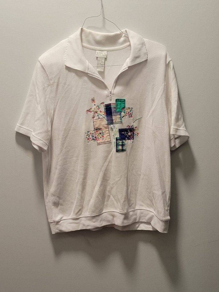 Koret Francisca Flowers Zipper Shirt - Pretty,Flower,Whimsical,Garden,Fae,Fairy